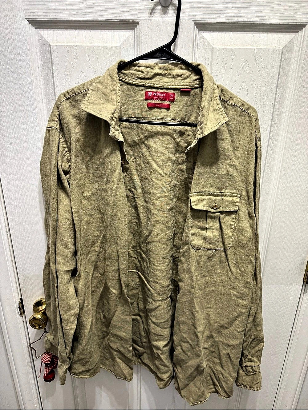 Olive Embroidered Button Down Shirt